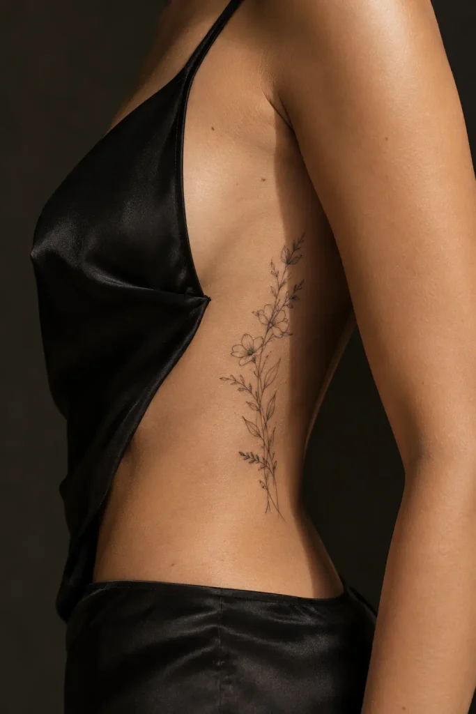 Delicate Rib & Side Tattoos for woman