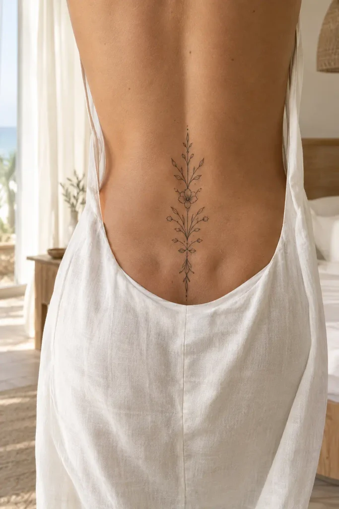 Delicate Lower Back Woman Tattoos