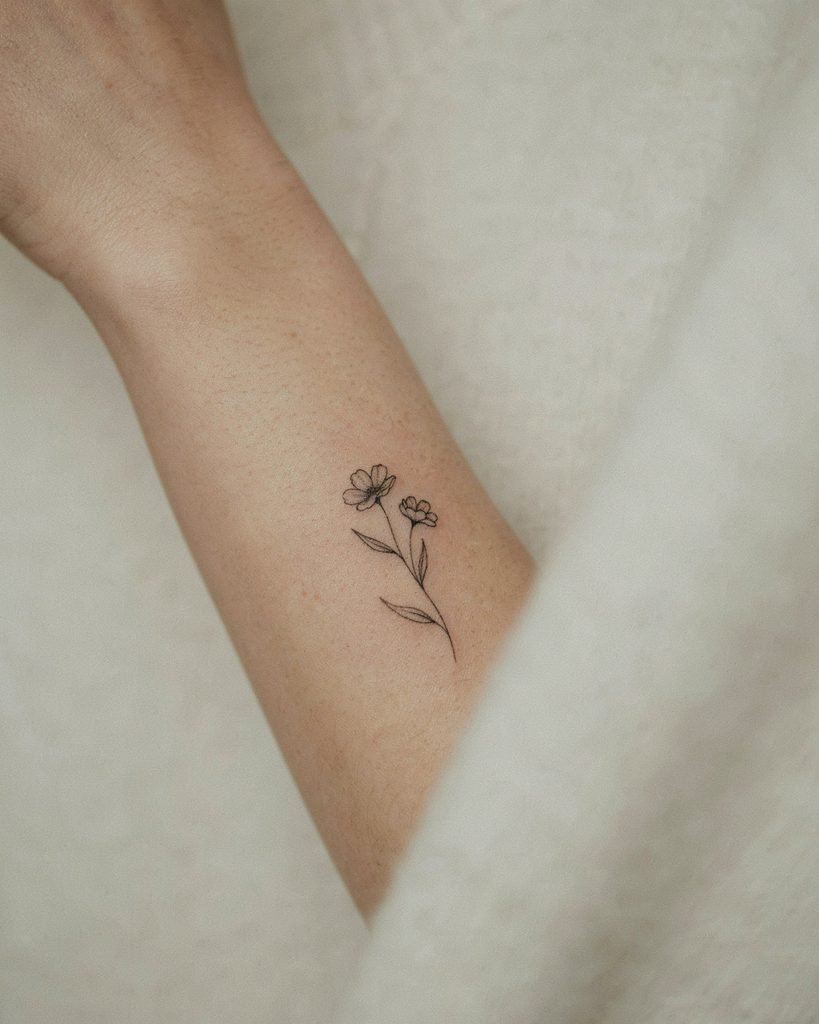 Small floral tattoo for women